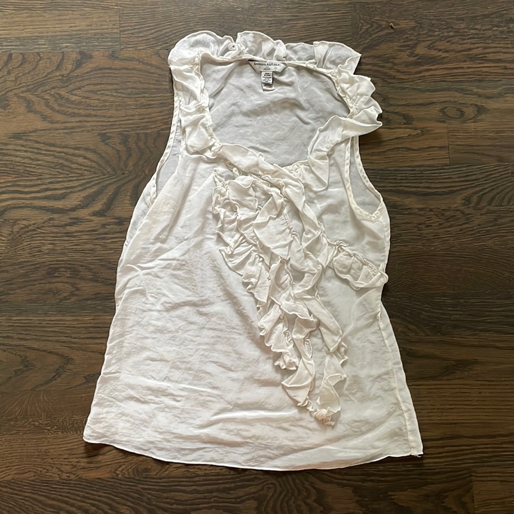 Banana Republic Silk Blend Ruffle Tank